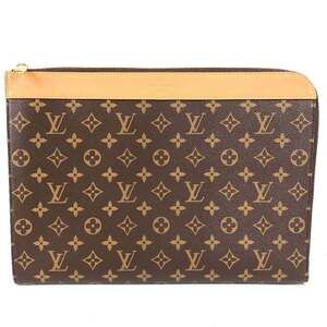 LOUIS VUITTON Authentic Brown Monogram Canvas Pochette Pouch